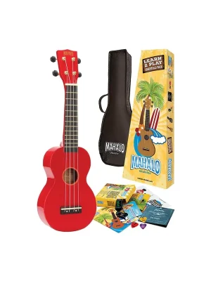 Direkt vom Hersteller | Mahalo MR1RDK Sopran-Ukulele Pack Rot