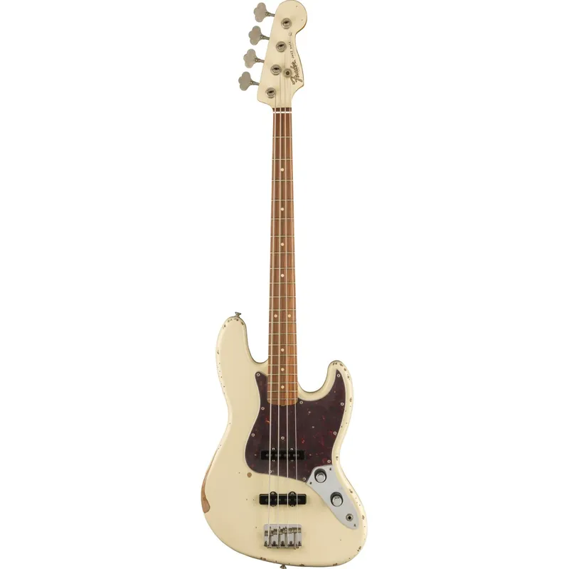 Kostenlose Rückgabe - Fender 60th Anniversary Roadworn 60s Jazz Bass®, Pau Ferro, Olympic White