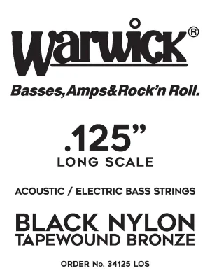 Top-Qualität - Warwick Black Nylon Tapewound Acoustic / Electric - Bass Single String, .125", Long Scale