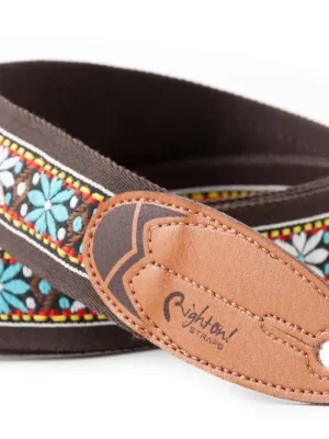 Online bestellbar | Right ON! Straps Surf Wind Brown Gitarrengurt