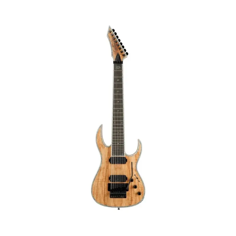 Jetzt verfügbar - B.c.rich Shredzilla 8 Prophecy Exotic Archtop with Floyd Rose, 8-String - Spalted Maple Top, Natural Transpar