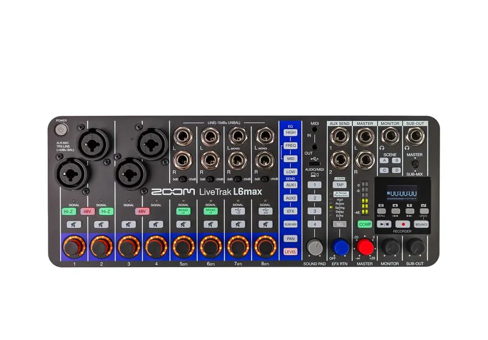 Zoom LiveTrak L6max - Digitalmixer & Mehrspur-Recorder - Brandneu