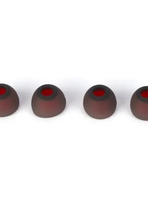 X-vive Soft Silicone Ear Tips for T9 Black Semi-Transparent Red 4 x M | Qualitätsprodukt