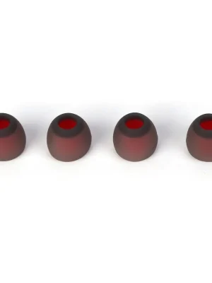 Aktionspreis | X-vive Soft Silicone Ear Tips for T9 Black Semi-Transparent Red 4 x L