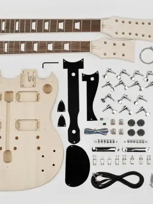 Markenqualität | Boston Double-Neck-Style E-Gitarren-Bausatz
