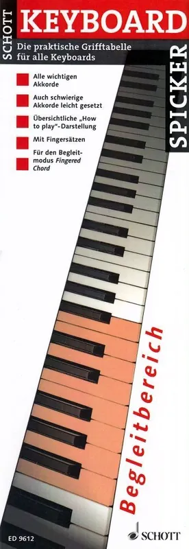 Neuzugang | Noten Keyboardspicker DIE Grifftabelle Schott ED 9612