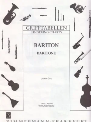 Noten Grifftabelle Bariton doppelte DIN A4 Seite Zimmermann 90116 | Preisnachlass