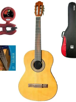 MarkGuitar Junior 1/2 Konzertgitarrenset Paket Gitarre, Tasche, Tuner & Saiten - Sehr gut bewertet