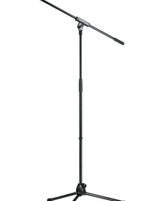 Top-Qualität - K&M 21070 Mikrofonstativ aus Stahl mit Schwenkarm, schwarz