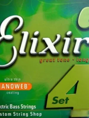 Elixir Nanoweb E-Bass Saiten, 4-String Satz 50-105 | Bewährte Qualität