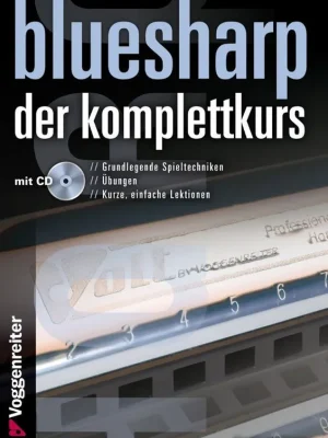 Noten Blues Harp Der Komplettkurs incl. CD A5 Spiralbindung Voggenreiter 979 - Hochwertig