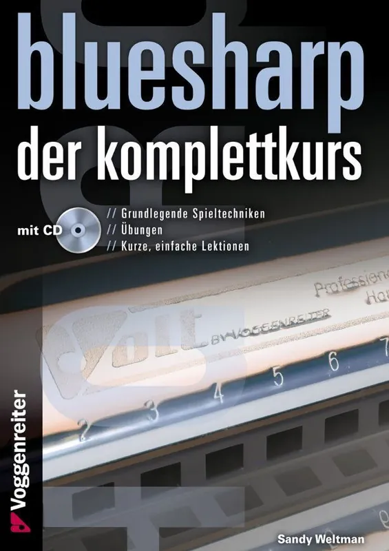 Noten Blues Harp Der Komplettkurs incl. CD A5 Spiralbindung Voggenreiter 979 - Hochwertig