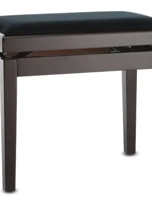Klavierbank DELUXE Rosenholz matt, Sitzbezug schwarz, verstellbar - Sale