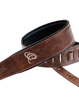 Ortega OSAR-6 Vintage Desert Sand Gitarrengurt aus Echtleder | Expresslieferung