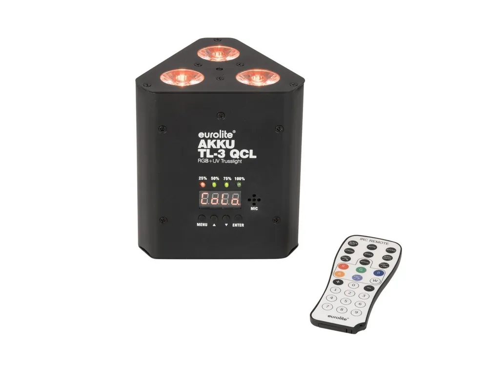 EUROLITE AKKU TL-3 QCL RGB+UV Trusslight mit IR-Fernbedienung | Sofort lieferbar