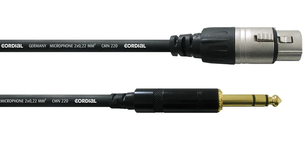 Topseller - CFM 0,3 FV XLR-female/Klinke 6.3mm stereo gold