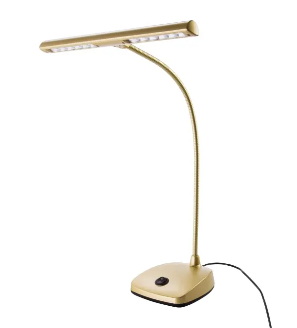 LED Pianoleuchte goldfarbig 12 LEDs, mit Netzteil | Top-Deal