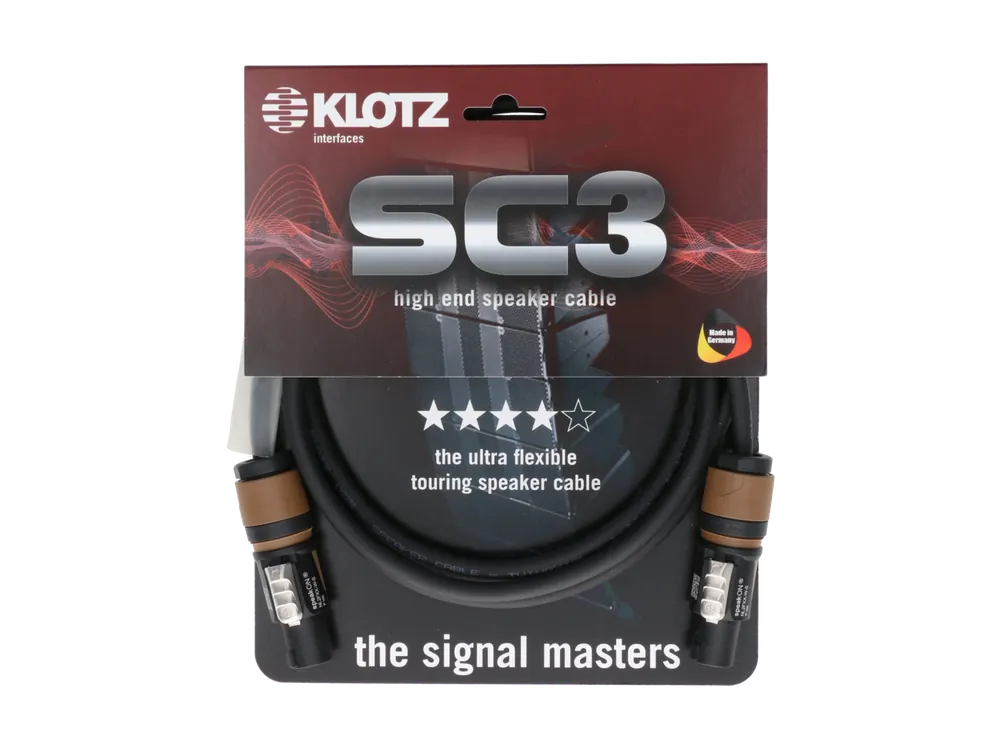 Schnelle Lieferung - SC3 Speaker Kabel schwarz 5m, 2x2,25mm² speakON 2