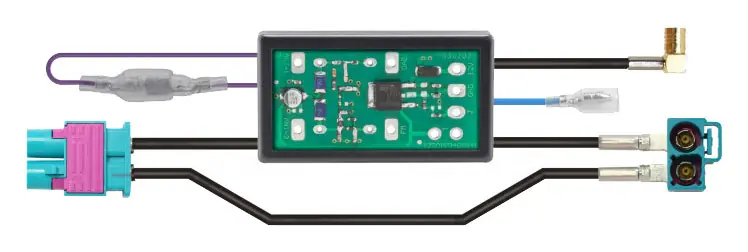 Geprüfte Qualität | DAB Splitter - passiv - Antennensignal Verteiler FM DAB+ mit Phantomspeisung FAKRA / FAKRA