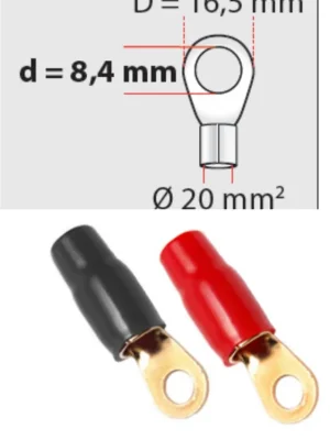 Meistverkauft - Ringösen 20 mm² D 8,4mm 1 x rot / 1 x schwarz