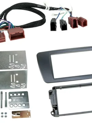 Aktionspreis | 2-DIN Radioblende mit Blechrahmen Seat Ibiza (6J) Facelift ab 2012 Galway-grau