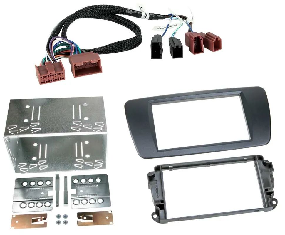 Aktionspreis | 2-DIN Radioblende mit Blechrahmen Seat Ibiza (6J) Facelift ab 2012 Galway-grau