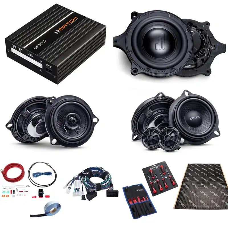 Brandneu | Soundsystem für BMW i4 DSP-Verstärker, Lautsprecher (Front&Heck) , Subwoofer Plug & Play OPTION