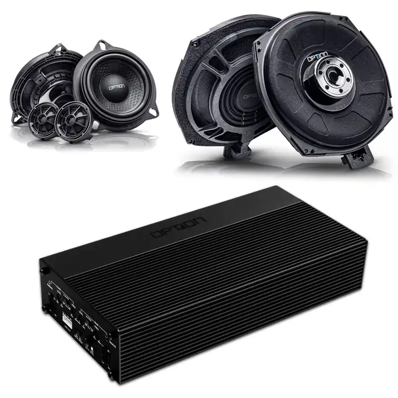 Direkt ab Werk | Soundanlage für BMW mit HiFi-Soundsystem Lautsprecher, Verstärker, Subwoofer Plug & Play OPTION