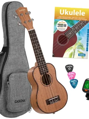 Cascha HH2027DE Sopranukulele Mahagoni Bundle - Sparangebot