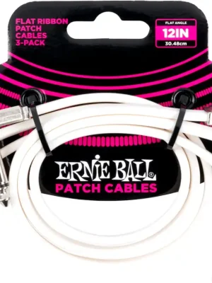 Expressversand - Ernie Ball EB6386 Patchkabel 30 cm 3er Pack Weiß