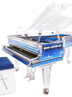 Sofort bestellbar | Schimmel K 208 Konzert blau Glasflügel Vermietung