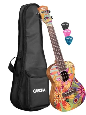 Cascha HH2607 Konzertukulele Art Series Flower | Versandbereit