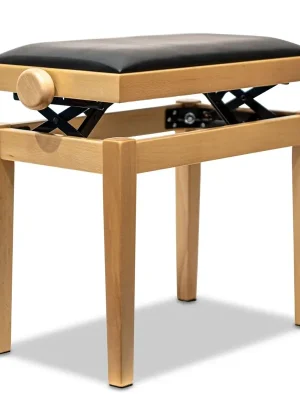Hidrau Model Klavierbank BG27 Buche matt Leder Schwarz - Verfügbar