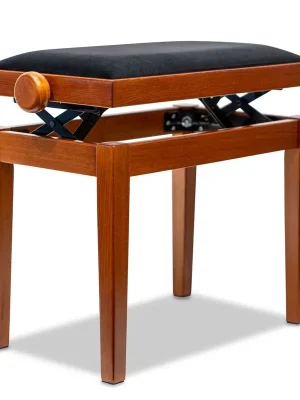 Top-Preis | Hidrau Model Klavierbank BG27 Kirsch matt Mikrofaser Schwarz