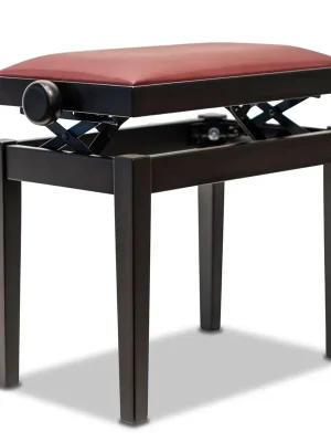 Sonderaktion - Hidrau Model Klavierbank BG27 Schwarz matt Leder Rot