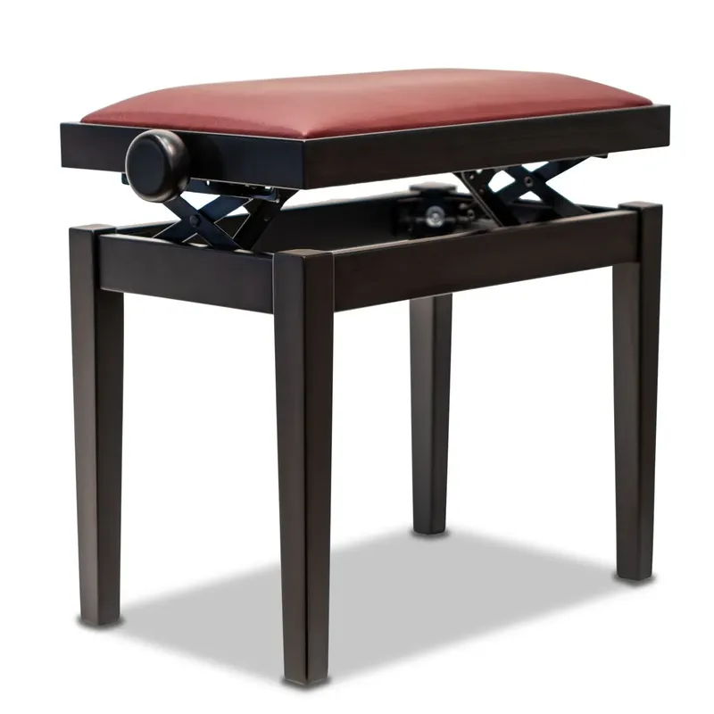 Sonderaktion - Hidrau Model Klavierbank BG27 Schwarz matt Leder Rot