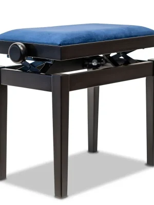 Hidrau Model Klavierbank BG27 Schwarz matt Velour Blau | Sichere Zahlung