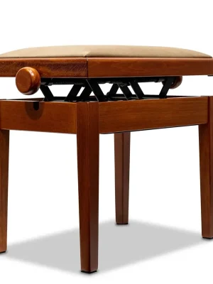 Fast ausverkauft | Hidrau Model Klavierbank BG32 Kirsch matt Velour Sand