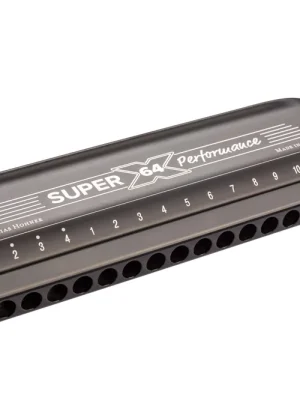 Profi-Qualität | Hohner Super 64X Performance C – chromatische Mundharmonika, 16 Löcher, 4 Oktaven, VarioSpring & SilentSlide