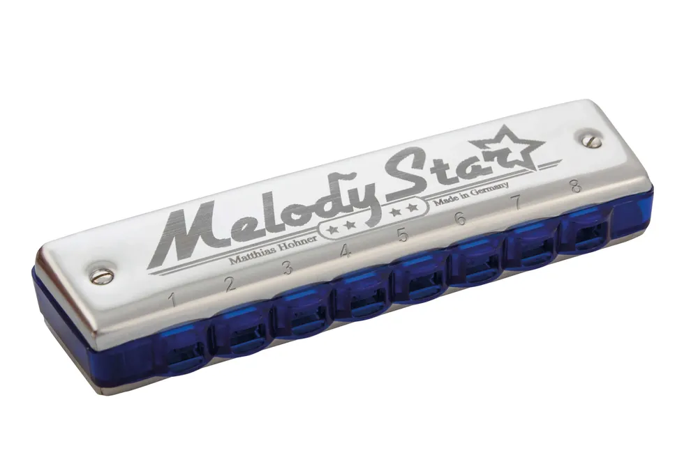 Hohner Melody Star in C-Dur – diatonische Einsteiger-Mundharmonika für Anfänger (8 Kanäle, 16 Messing-Zungen, Solo-Stimmung) - Preisknaller