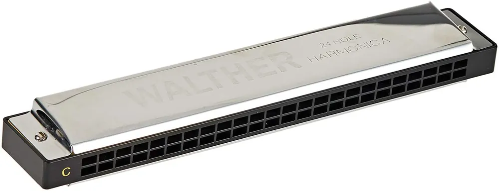 Walther Tremolo (C-Dur) – Tremolo-Mundharmonika mit schwebendem Klang (48 Stimmen, Messing-Stimmzungen, inkl. Etui) - Neu verfügbar
