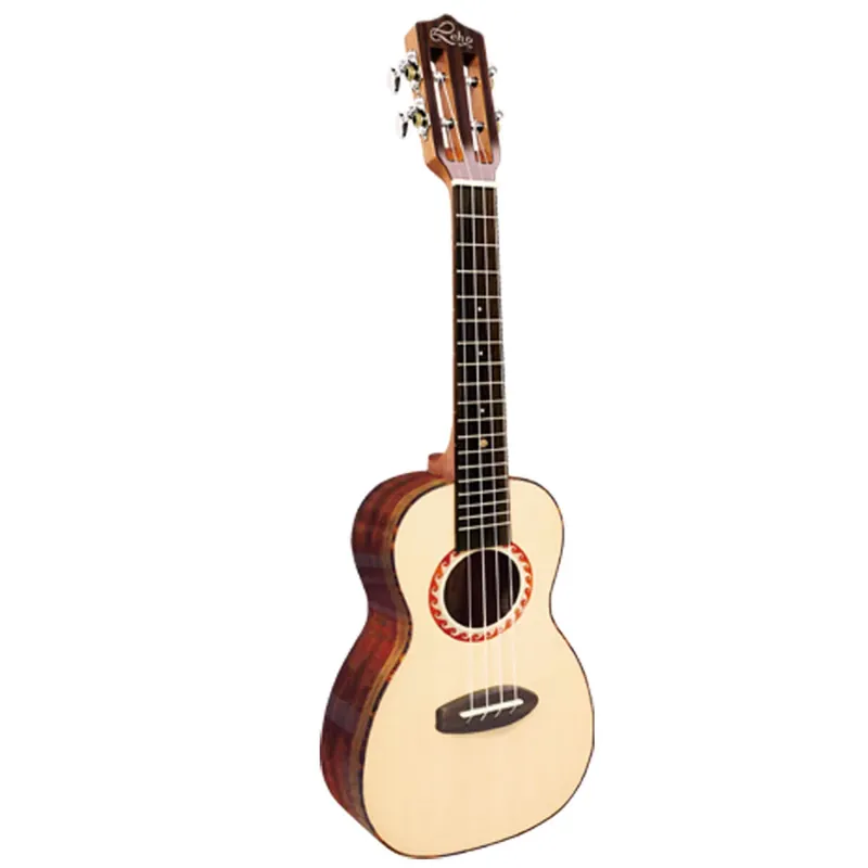 Werkspreis | Leho LHUC-SRG-E Konzert-Ukulele – Decke aus massiver Fichte, Boden & Zargen aus laminiertem Rengas, Tonabnehmer, inkl. Tasche