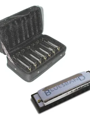 Hohner Blues Band Starterset – 7 diatonische Mundharmonikas in A, B, C, D, E, F, G mit Etui - Nur diese Woche
