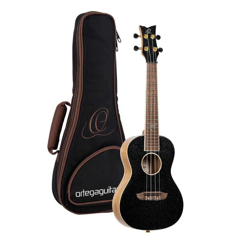 ORTEGA Element Series Konzert-Ukulele metallic black – Fichtendecke hochglänzend, Boden & Zargen aus Catalpa matt, Griffbrett & Steg aus Nussbaum | Nur solange der Vorrat reicht