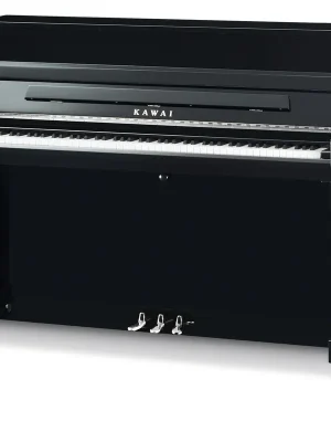 Kawai K-200 Klavier schwarz poliert mit Chrom-Beschlägen – Höhe 114 cm, Millennium-III-Mechanik, Hämmer mit Mahagoni-Kern - Nur noch kurze Zeit