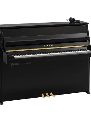 Schneller Versand - Yamaha B10 Klavier schwarz poliert mit SC3 Silent-System – 110 cm Bauhöhe, Üben mit Kopfhörer, Klangquellen CFX und Bösendorfer Imperial