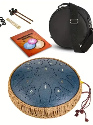 Schnell zugreifen - Basic Steel Tongue Drum 12″ – D-Dur, 15 Töne, inkl. Tragetasche & Zubehör